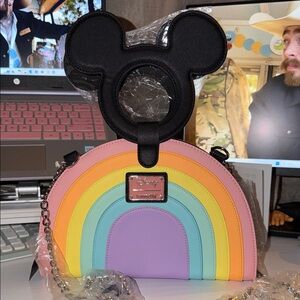 Loungefly Disney Rainbow Dome Crossbody Bag - Pastel Rainbow